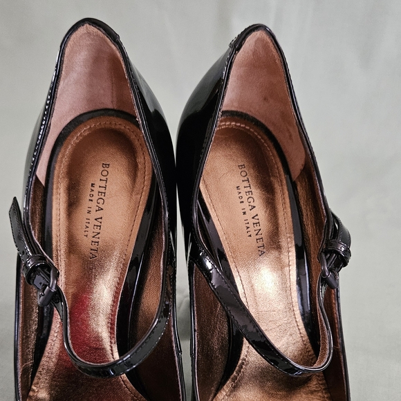 Bottega Veneta Black Patent Leather Designer Pump Heels Size 7 US (Beautiful) - Picture 6 of 16